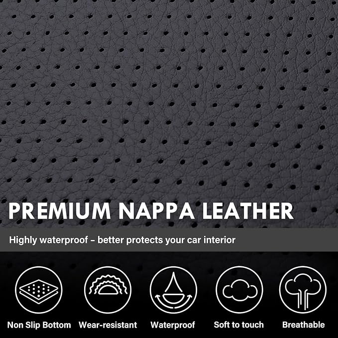 Coverado Chevy Silverado Seat Covers, Faux Leather Seat Covers Fit for Chevy Silverado GMC Sierra 2007-2026 1500, 2015-2026 2500HD 3500HD Crew Double Extended Cab (Front,Blueline) - Image 7