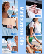 Portable Handheld Mini Fan with Ice Cooling Plate, Personal Clip On Turbo Fan Rechargeable, 18000 RPM 6 Speeds, 360° Detachable Clip, Pocket AC Fans Blow Cold Air for Beach Car Stroller Travel Makeup - Image 7