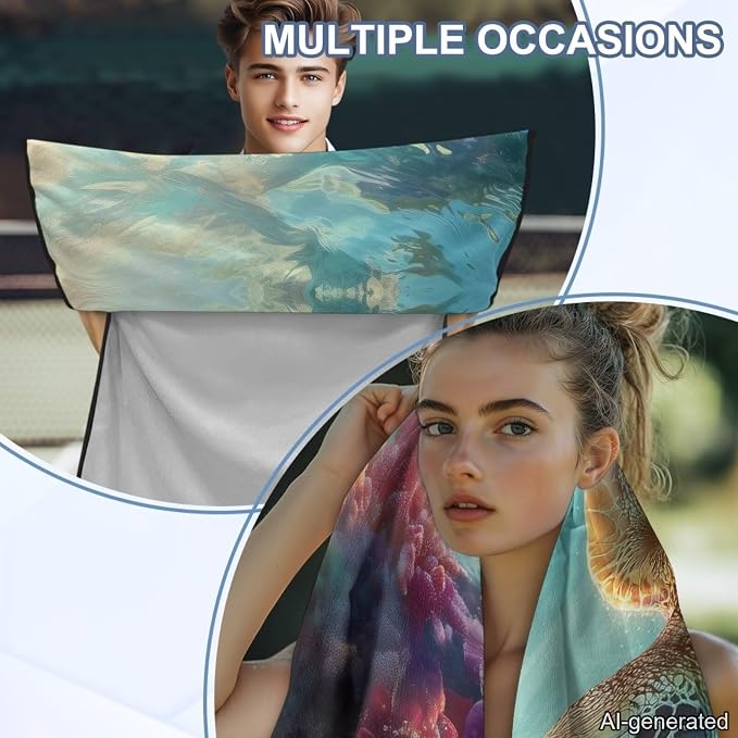 Sea Turtle Print Car Seat Towel Covers Front Seats Hibiscus Plumeria Print Seat Shield for SUV Truck Sedan Quick-Dry Athletic Towels for Car Seats with Storage Bag - Image 5