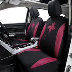 Flying Banner Butterfly car seat Covers ful Set Fashion Universal Lady Woman Female Rear Bench Split Colorized (Full Set - Lace, Burgundy) - Image 2