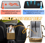 Portable Dog Car Seat for Small Dogs, Puppy Car Seat, Khaki | Booster Seat With Safety Leash & Adjustable Straps Keeps Small Dogs Secure. Removable Washable Cushion. Fits Most Cars. - Image 6