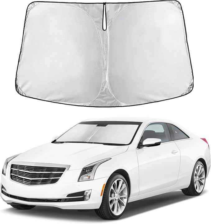 EcoNour Windshield Sunshade Compatible for Cadillac ATS & ATS-V 2013-2019 | Sun Visor for Front Windshield & Window Sun Shade Cover, UV Heat Blocker & Protector, Car Accessories by EcoNour