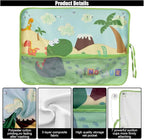 GLSOWEE Car Window Shade for Baby, Blackout Car Window Curtain, Dinosaurs | Storage Pockets & 7 Suction Cups, Cartoon Pattern Car Side Window Sun Shade Cover for Sun/Heat/UV Rays Protection, Green - Image 4