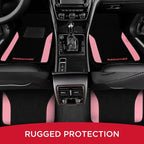Rubbermaid Car Mats, Carpeted Floor Car Mat with Faux Leather & Built-in Heel Pad, Two-Tone Car Rug Floor Mats, Stylish Carpeted Floor Mats for Cars, Trucks & SUVs Pink Color - Image 7