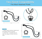 4 Pack Purse Hooks for Car SUV Truck Seat Front Back Organizer - 2*S + 2*L | Metal Hanger Headrest Holder for Handbag, Bag, Hardhat, Grocery Road Trip Must Haves Car Gadgets Accessories for Women - Image 2