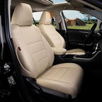coverdream Full Set Leather Seat Covers for Toyota Corolla 2009-2013 Base,L,LE,XLE Sedan,Airbag Compatible,Waterproof Car Seat Protector,Fit Like A Glove(Beige) by Coverdream