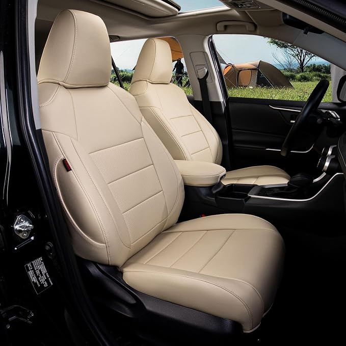 Custom Seat Covers for 2025 Subaru Forester,Rear w/Armrest,Faux Leather | Full Set Suv Seat Cushion,Easy Installation,Factory Look,Waterproof Car Seat Protector (Beige) by Coverdream