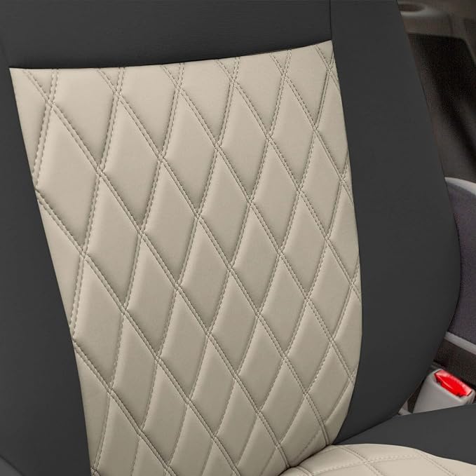 FH Group Custom Fit Car Seat Covers Specifically Made for 2011-2020 Toyota Sienna 7 Seater with Ultraflex Neoprene Water Resistant Automotive Seat Covers - 2nd Row Beige - Image 3