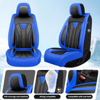 Fit Altima Car Seat Covers for Nissan Altima 2010-2025 2026- Full Set Premium Leather, Waterproof&Breathable, All-Weather Seat Cushion Protecto & Airbag Compatible, 2 Front Seat Blue & Black - Image 2