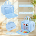 Travel Organizer, Portable Storage Bag for Toys, Snacks, & Activities, Travel Waterproof Organizer Bags with Hook & Carry Handle, Multi-Compartment (Blue) - Image 6