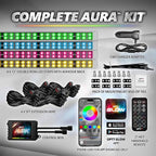 OPT7 Aura Pro Double Glow Interior Sports Car Lights with App & Remote | Ultra Bright Ambient Glow, Multicolor Double LED Strips, Car Meet Decor, 12V JDM Accessories, Music Sync Lighting, 4PC Kit - Image 6