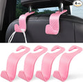 LivTee Car Purse Hook, Headrest Hook for Car, 4 Pack Universal Auto Car Seat Headrest Hook Hangers Organizer for Purse Coat Umbrellas Grocery Bags Handbag, Car Accessories - Carbon Fiber Pink by LivTee