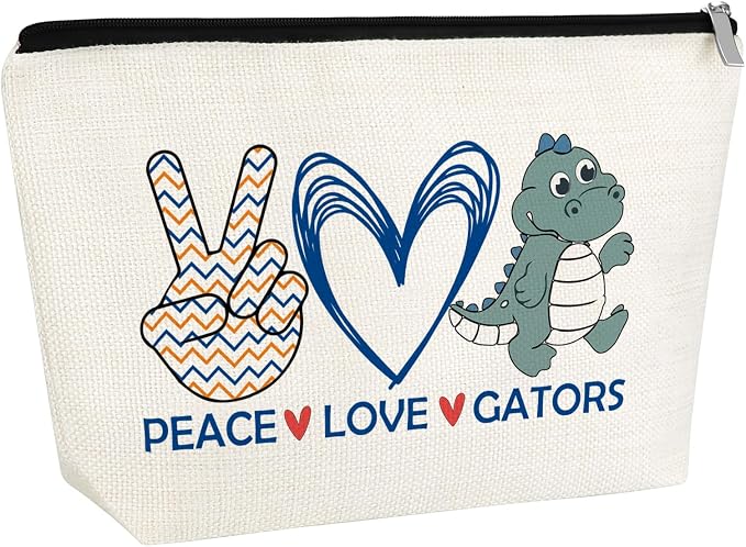 Alligator Gift Makeup Bag Alligator Themed Gifts Gators Lover Gift for Daughter Sister Friend Cosmetic Bag Animal Lover Gifts Christmas Birthday Graduation Present for Her Female Tarvel Pouch by Gfhzdmf