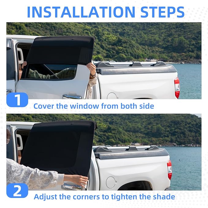 Car Window Shade for Baby, 2 Pack UV Protection Breathable Mesh Window Sun Shade,Car Window Screens for Most Pickup, Truck, Minivan, Large SUV(31.5"x47.2") - Image 6