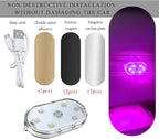 Wevdn 2 PCS Car LED Lights Interior Wireless, Magnetic Car Ambient Lighting with 6 Bright LED Lamp Beads, Portable USB Rechargeable Vehicle Interior Led Night Light for Car (Pink) - Image 3