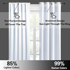 RYB HOME French Door Window Curtain Coverings, Rod Pocket | Thermal Insulated,Privacy ,Non See Through,Drapes for Small Window Bathroom Kitchen,W29 x L45,Greyish White,2 Panels - Image 5