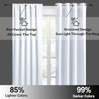 RYB HOME Short Privacy Curtains 30 inch Long for Bathroom Window | Thermal Insulated,Heat Blocking,Rod Pocket,Half Window Curtain Tiers for Nursery Bedroom,W42 x L30,Greyish White,2 Panels - Image 6