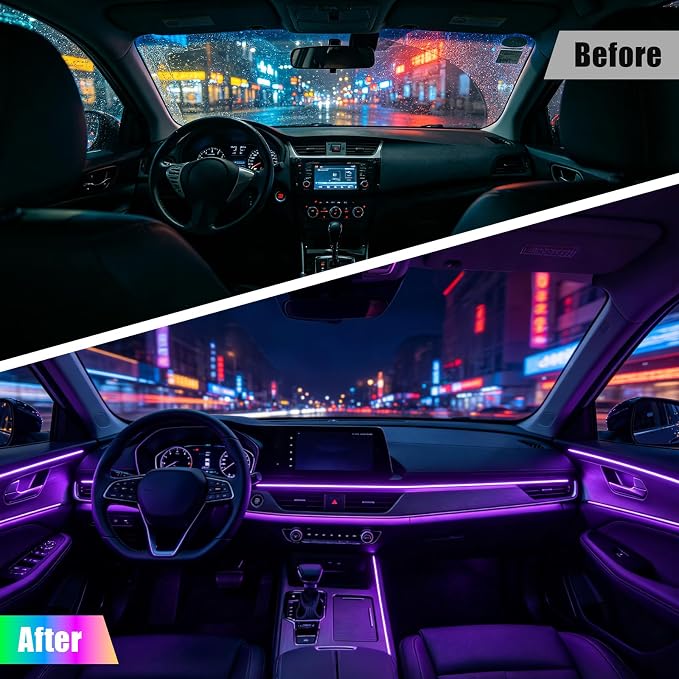 Interior Car LED Strip Lights, 5 in 1 RGB Ambient Lighting with 236 Inches Fiber Optic, Wireless APP Control Music Mode Inside Car Lighting Decorations for Cars, Trucks, Vans, SUVs - Image 7