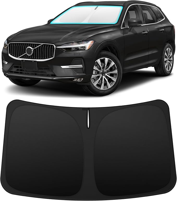 INSAUTO Custom Fit Windshield Sun Shade for Volvo XC60 2018-2026 | Foldable Front Window Sunshade Car Accessories, UV & Heat Reflector, Keeps Interior Cool, Includes Storage Bag by INSAUTO
