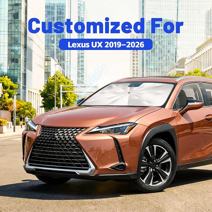 Car Windshield Sun Shade Umbrella for Lexus UX 2019-2026, 1:1 Fit Sunshade | [Reflective Coated Fabric] Car Shades Sun Visor Keep Car Cool and Protects Interior, Sunshade Umbrella for Front Window - Image 2