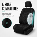 FH Group Full Set Travel Master Car Seat Covers, Airbag and Split Rear Car Seat Cover Universal Fit Interior Accessories for Cars Trucks SUV, Automotive Seat Covers,Black - Image 4
