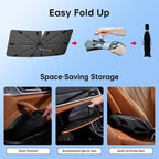 Windshield Sun Shade Umbrella for Ford Bronco(not for Bronco Sport) 21-25 | Foldable Car Sunshade for Bronco(4-Door), 360 Rotation Automotive Interior UV Protection for Outdoor Parking - Image 4