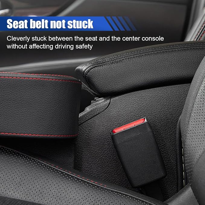 KITUREK Car Cup Holder, PU Leather Cover Auto Front Seat Organizer, Black | Multifunctional Cup Drink Holder, Gap Filler Coin Bucket Storage Box, Console Side Pocket, Cell Mobile Phone Holder - Image 6