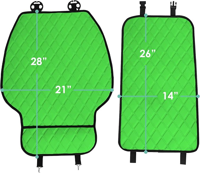 FH Group Car Seat Cushion – Neosupreme Single Front Seat Cover with Front Pockets, Airbag Compatible, Universal Fit Car Seat Cushion for Driver or Passenger Seat, SUV, Truck, Sedan & Van – Green - Image 3