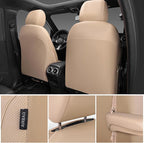 CAR PASS 3D Foam PU Leather Car Seat Covers, Universal Seat Covers Full Sets for Trucks SUV Sedan Automotive Seat Covers Armrest Airbag Compatible Waterproof Comfortable Faux Nappa Leather All Beige - Image 3