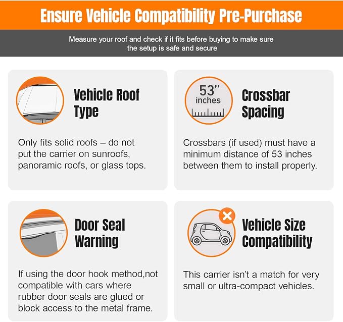 Sailnovo Rooftop Cargo Carrier roof Bag, 20 Cuft fit Cars with/Without Rack | Soft Waterproof Car Roof Bag,6 Tie-Down Straps, 6 Door Hooks,Foldable Car Top Carrier for Road Trip Camping Travel - Image 6