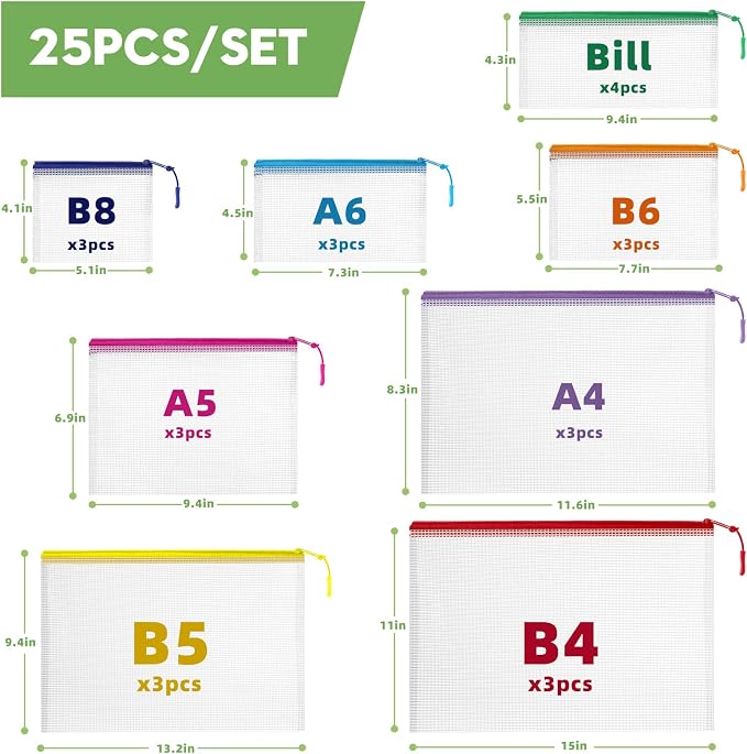 YOPCDJ 25pcs Mesh Zipper Pouch Bags for Organization,Toy Storage Bags,Clear Zipper Pouch Suitable for Travel,Classroom and Home - Image 2