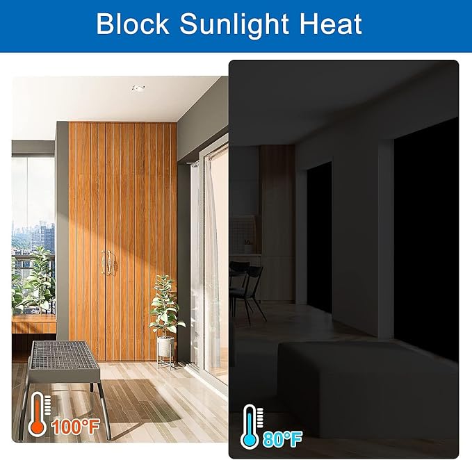 100% Blackout Curtain Window Cover for Bedroom 57x79Inch,No Drill Magnetic Blackout Blinds,DIY Cut Black Out Curtains for Nursery Bedroom,Media Room RV with Hook Loop Tape+Magnet Closure - Image 8