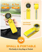 PlayHot Portable Handheld Turbo Fan, Travel Essentials, Gifts for Women/Men | 5-Speed, Up to 12H, 10m/s Airflow, USB-C Rechargeable, LED Display, 3-in-1 Foldable Personal Fan for Cruise, Beach, Vacation - Image 6