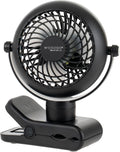 IRIS USA WOOZOO Cordless Portable Clip On Fan, USB-C Rechargeable, Black | LED Light, Mosquito Repellent Tray, 360° Tilt, 3 Speeds, Pet Stroller Car Fan, Camping Golfing Outdoor Use by IRISUSA