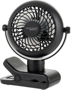 IRIS USA WOOZOO Cordless Portable Clip On Fan, USB-C Rechargeable, Black | LED Light, Mosquito Repellent Tray, 360° Tilt, 3 Speeds, Pet Stroller Car Fan, Camping Golfing Outdoor Use by IRISUSA