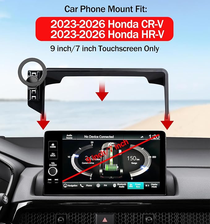 Car Phone Mount for 2023-2025 2026 Honda HR-V / 2023-2025 2026 Honda CR-V, Fits 7/9-Inch Touchscreen Only, for MagSafe Magnetic Car Phone Holder, Honda HR-V/CR-V Accessories - Image 2