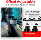 Integral Ultimate Car Cup Holder Expander with Adjustable Base - White | Fits Yeti 14/24/36/46oz, Hydro Flask 32/40oz, Ramblers, mugs & 3.4-4.0in bottles, rubber-tab adjustable base - Image 6