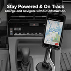 WeatherTech CupFone with Extension – Adjustable, Universal Cup Holder Cell Phone Mount Car & Truck Accessory – Best Design for iPhone & Smartphone Charging – Royal Blue Metal Knobs - Image 7