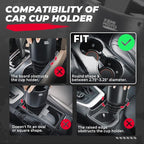 KEMIMOTO Car Cup Holder Expander Compatible with Hydro Flask Yeti 18-40oz | Universal Fits 3.0in-3.8in bottles and 3.2in cup holder, for Car, RV, Truck, UTV, Golf Cart, rubber base, tool-free install - Image 4