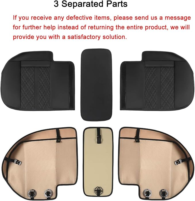 Car Seat Cover for Rear Car Seat Bottom,Luxury PU Leather Seat Cushion | Auto Interior Seat Cover Without Backrest,Full Wrapping Edge Works with Sedan SUV Pickup Minivan - Image 5