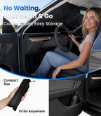 Zanch Windshield Sun Shade Umbrella for Toyota RAV4, Mazda CX-5, Honda CR-V | [99% UV Protection, Up to 75℉ Cooler] Snug Fit, scratch-free, Sturdy Frame, Foldable Front Sunshade Umbrella for SUV - Image 7