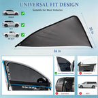 Car Window Shades,2 Pack Car Side Window Sunshade,Breathable & Retractable | (Front Windows)Car Window Shade for Baby,Universal Fit Most of Cars,Glare Shield,Protect Privacy - Image 4