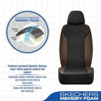 Skechers Memory Foam Seat Covers,Leather Car Seat Covers, Ultimate Comfort & Support Front Seat Covers Airbag Compatible, Automotive Universal Fit Most for SUVs, Vans, Sedans, Cars, Trucks,Brown - Image 4