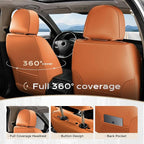 Coverado Car Seat Covers, Seat Covers for Cars, Waterproof Leather Auto Seat Protectors, Leather Car Seat Cushion, Car Interiors Accessories Universal Fit for Most Cars - Image 5