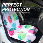 Sweat Towel Car Seat Cover Protector Front Seats for Gym Workout, Running, Swimming, Beach and Hiking, Waterproof Universal Seat Cover for Car, Trucks, Van & SUV (1, Strawberry, Front) - Image 3