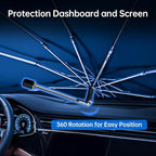 Windshield Sun Shade Umbrella for Ford Bronco(not for Bronco Sport) 21-25 | Foldable Car Sunshade for Bronco(4-Door), 360 Rotation Automotive Interior UV Protection for Outdoor Parking - Image 5