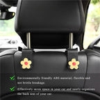 Yourkar 4 PCS Car Seat Headrest Hook, Plastic Headrest Hooks with Adhesive Flower, Auto Back Seat Hanger Storage Hook for Grocery Bag Purse Handbag Umbrella, Car Accessories (Light Yellow) - Image 5