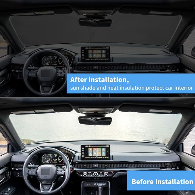 Windshield Sun Shade Car Sunshade Accessories Fit 2023-2026 Honda CRV | HOHUIGO Front Window Sun Visor Heat Shield Cover UV Protector for Honda CR-V SUV, LX EX EX-L Sport Hybrid, Touring - Image 3