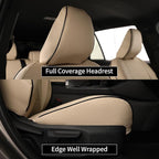 EKR Car Challenger Seat Covers 2008-2010,Leatherette Full Set | Custom Fit for Dodge Challenger 2008 2009 2010-Faux Leather(Beige) - Image 6