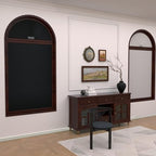 Myshade Arch Window Shades Half Circle Blackout Cellular Shades Cordless No Drill Blinds for Windows Half Moon Honeycomb Fabric No Tools Room Darkening Shades Easy Install (1PCS Black 24" W X 12" H) - Image 2